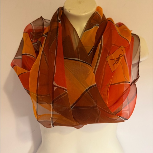 Yves Saint Laurent Vintage Scarf 100% Sets Silk - Picture 5 of 9